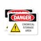 Signmission Chemical Storage Area Danger Sign, Plastic, 10in W x 7in L, 2PK OS-2PACK-DS-P-710-L-1061 - alternate 1
